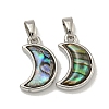 Rack Plating Brass Natural Paua Shell Pendants LS-KK-U025-06P-02-1