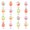 60Pcs 6 Colors Transparent Resin Pendants RESI-CJ0002-09-1