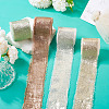 4 Rolls 4 Colors Satin Frayed Ribbon SRIB-TA0001-19-7
