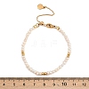 Brass & Natural Pearl Round Beaded Bracelets for Women BJEW-D366-02G-5