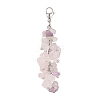 Natural Rose Quartz & Amethyst Chip Beaded Pendant Decorations HJEW-JM01234-01-1