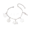Ocean Theme 304 Stainless Steel Charm Bracelets BJEW-JB12218-02-2