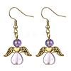 Heart Fairy Acrylic & Alloy Dangle Earrings EJEW-JE05585-3