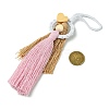 Handmade Macrame Cotton Angel Hanging Ornaments HJEW-JM02711-02-3