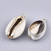 Electroplate Cowrie Shell Pendants SSHEL-T007-07-2