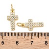 Brass Micro Pave Clear Cubic Zirconia Pendants CU-CBADC6C-05G-02-3