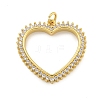 Rack Plating Brass Micro Pave Cubic Zirconia Pendants KK-C074-42G-1