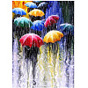 DIY 5D Pedestrians in the Rain Pattern Canvas Diamond Painting Kits DIY-C021-13-1