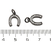 CZ Brass Micro Pave Cubic Zirconia Horse Shoe Charms ZIRC-L018-13B-2