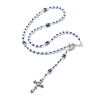 Cross & Virgin Mary Alloy Rosary Bead Necklaces NJEW-JN05123-03-4