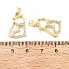 Cat Shape Brass Micro Pave Cubic Zirconia Pendants KK-M325-05G-3