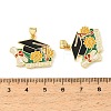Graduation Season Brass Enamel Pendants KK-CBAF2EC-03G-C05-3