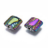 Rack Plating Rainbow Color Alloy Beads PALLOY-S180-359-2