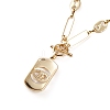 Brass Micro Pave Clear Cubic Zirconia Pendant Necklaces NJEW-JN03250-01-3