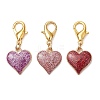 Alloy Enamel Heart Pendant Decorations HJEW-JM02520-2