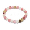 Frosted Tigerskin Glass Bead Stretch Bracelets BJEW-K212-B-016-2