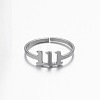 Number 201 Stainless Steel Adjustable Cuff Rings FS-WG22891-02-2