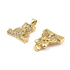 Rack Plating Brass Micro Pave Cubic Zirconia Pendants ZIRC-L100-141G-2