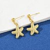 Shell Shape & Starfish & Dolphin & Fish Brass Dangle Stud Earrings EJEW-Z115-02G-2