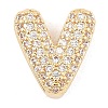 Brass Micro Pave Cubic Zirconia Slide Charms ZIRC-I068-08G-2