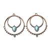 Alloy with Synthetic Turquoise Pendants FIND-B055-01D-1