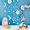   4Pcs 4 Style Iridescent Paper Glitter Circle Star Garland AJEW-PH0004-59-4