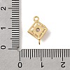 Brass Pave Clear Cubic Zirconia Rhombus Connector Charms KK-P340-43G-3