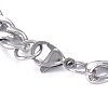 667 Stainless Steel Figaro Chain ID Bracelets LS-BJEW-G631-05P-1-4