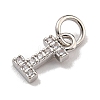 Initial Letter Brass with Cubic Zirconia Charms KK-Q814-26I-P-2