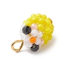 Glass Seed Beaded Bird Charms PALLOY-MZ00971-01-4