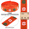 7M Flat Ethnic Style Polyester Ribbon OCOR-WH0046-74B-2