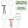 5Pcs 5 Colors ABS Plastic Pearl Round Beaded with Polyester Cord Pendant Necklaces for Women NJEW-CY0001-03-2