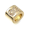 Brass Micro Pave Clear Cubic Zirconia Beads CU-CBAA19F-01G-I-3