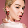 ANATTASOUL 4 Pairs 4 Colors Alloy Rhinestone Stud Earrings for Women EJEW-AN0004-35-6