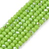 Electroplate Opaque Solid Color Glass Beads Strands LS-EGLA-A044-P1mm-L30-1