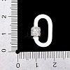 Oval Brass Micro Pave Clear Cubic Zirconia Screw Carabiner Clasps KK-B167-01A-P-4