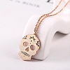 Stainless Steel Mexican Candy Skull Pendant Necklaces CQ9422-2-1