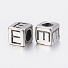 304 Stainless Steel Large Hole Letter European Beads LS-STAS-H428-01AS-E-2