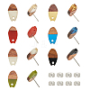 Transparent Resin & Walnut Wood Stud Earring Findings MAK-OC0001-002-1