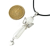 Acrylic Imitation Pearl & Glass Alloy Wing Angel Pendant Necklaces NJEW-MZ00052-3