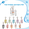 20Pcs 10 Styles Cat Resin Pendant Locking Stitch Markers HJEW-PH02142-2