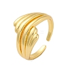 Rack Plating Brass Cuff Finger Rings for Women RJEW-M028-02G-2