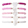 5Pcs 5 Colors Glass Seed Beaded Stretch Bracelet Sets BJEW-MZ00127-3