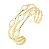 Brass Enamel Multi-strand Cuff Bangles for Women BJEW-A173-01G-02-4