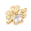 Brass Micro Pave Clear Cubic Zirconia Pendants KK-F916-38G-2