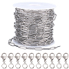 DIY 304 Stainless Steel Paperclip Chains Necklaces/Bracelets Making Kits DIY-SC0029-34-1