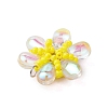 Beaded Flower Charms PALLOY-MZ00438-01-4