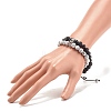 2Pcs 2 Style Cubic Zirconia Braided Bead Bracelet BJEW-JB08050-03-3