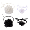 4Pcs 4 Styles Cloth & Polyester Flower Collar Choker Necklaces Set for Women Bride Wedding Party AJEW-TA0001-27-2
