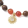 Natural Striped Agate & Tiger Eye Round Beaded Bracelets BJEW-JB11934-03-3